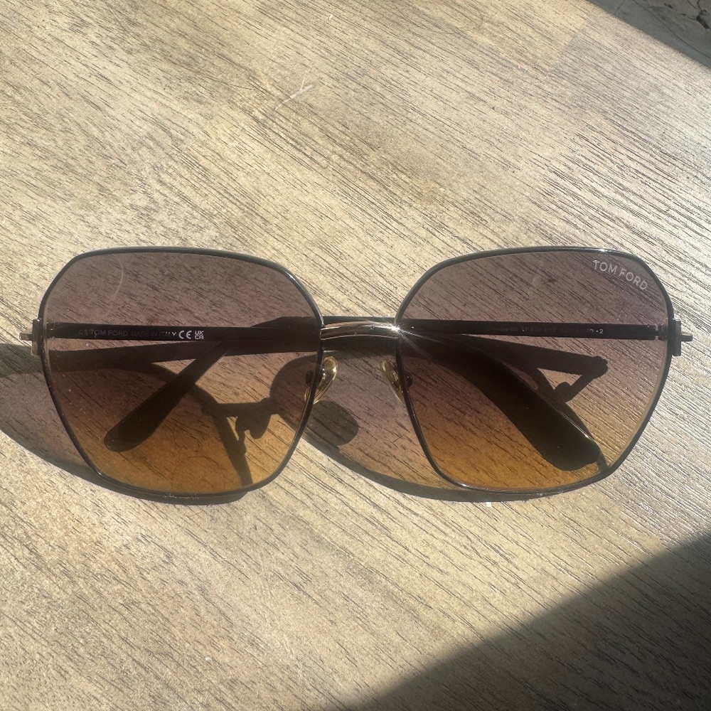 Tom Ford 62MM Metal Geometric Gradient Claudia Sunglasses
